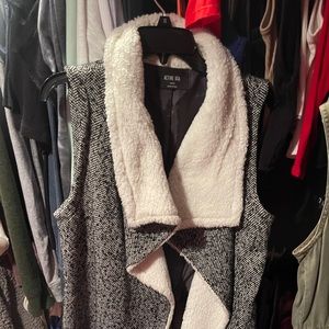 black and white vest